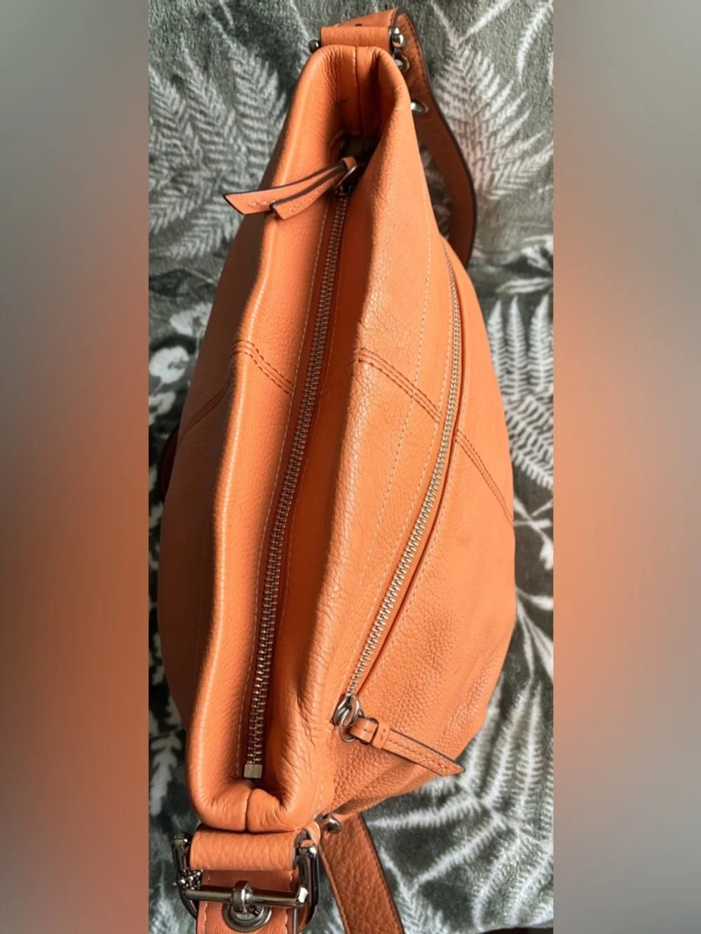 Coach Pebbled Leather Crossbody Bag in Orange
